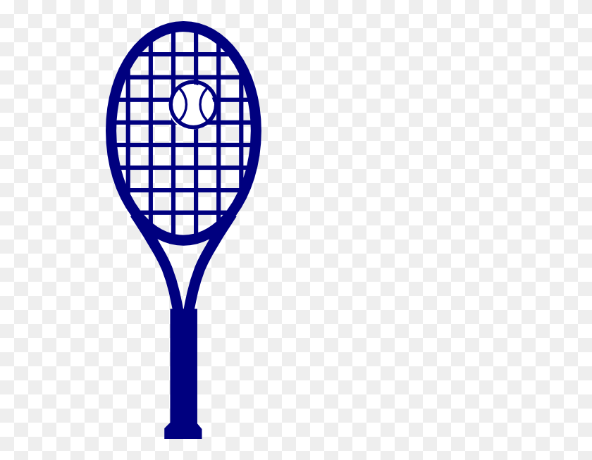 540x593 Теннисная Ракетка Blue Clipart - Теннисный Мяч Клипарт Черно-Белый