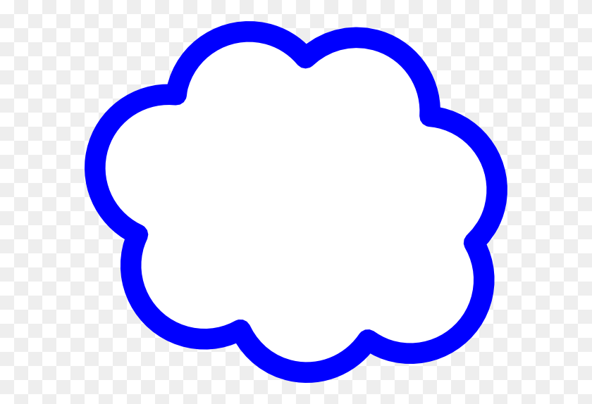 600x514 Blue Cloud Clip Art - Fluffy Cloud Clipart