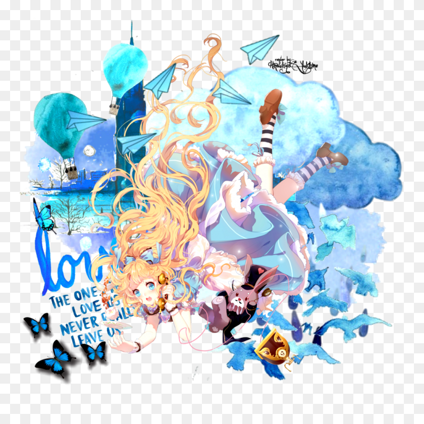 1024x1024 Blue Colors Alice In Wonderland Png - Alice In Wonderland PNG