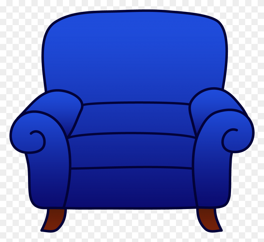 4966x4527 Blue Comfy Chair - Dining Table Clipart