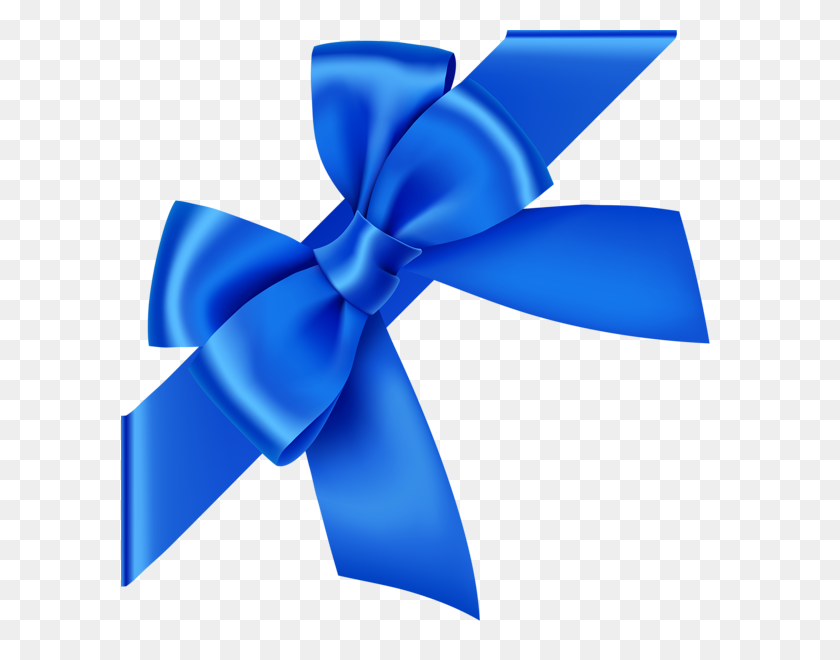 597x600 Blue Corner Bow Transparent Clip Art - Blue Bow Tie Clipart