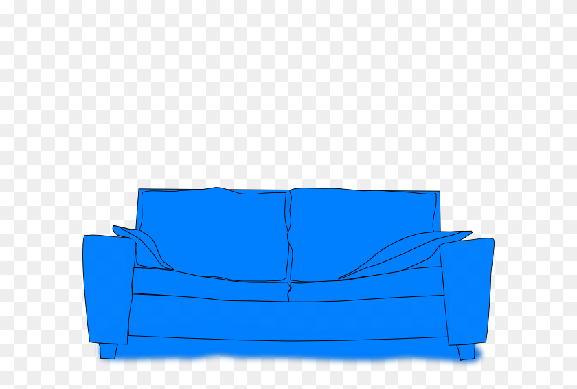 600x506 Blue Couch Clip Art - Sofa Clipart