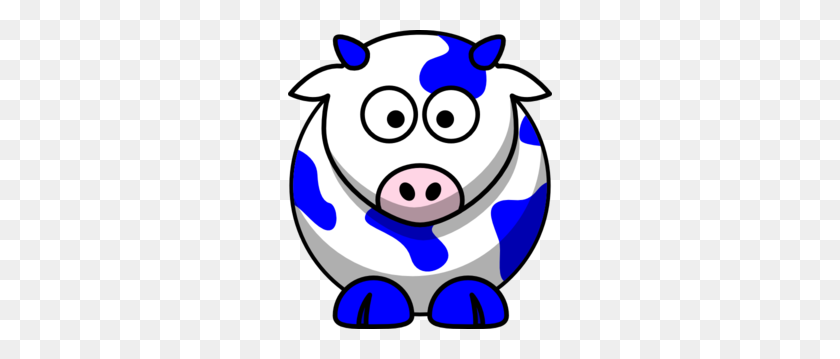 264x299 Blue Cow Clip Art - Cow Clipart PNG