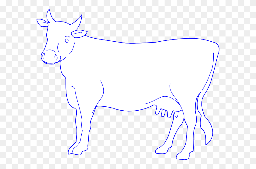 600x496 Blue Cow Clip Art - Dairy Cow Clip Art