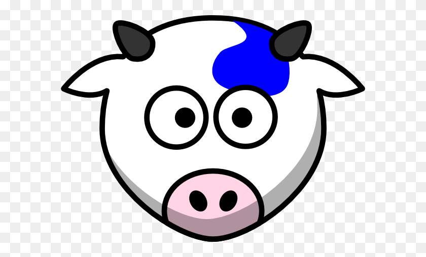 600x448 Blue Cow Png, Clip Art For Web - Cow Head Clipart
