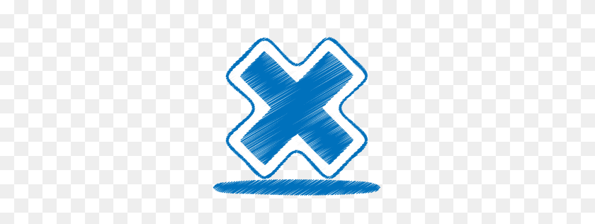 256x256 Значок Синий Крест Оригами Цветной Карандаш Набор Иконок Двойной J Дизайн - Синий Крест Png