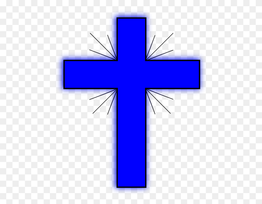 486x595 Blue Cross Png, Clip Art For Web - Religious Cross Clipart