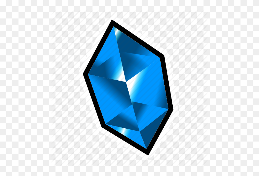 512x512 Azul, Cristal, Gema, Mineral, Dinero, Piedra, Icono Del Tesoro - Cristal Png