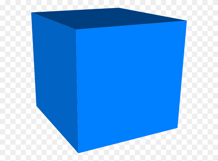 600x563 Синий Куб Клипарт - Синий Квадрат Png