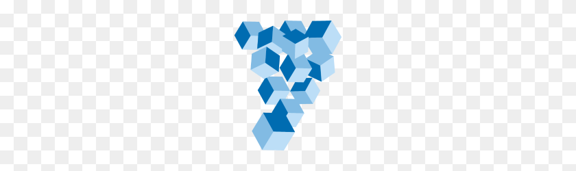 190x190 Blue Cubes - Geometric Shapes PNG
