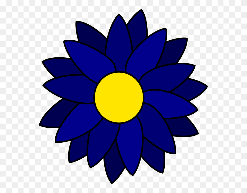 576x596 Blue Daisy Clip Art - Sunflower Clipart Transparent