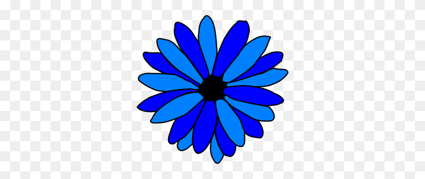 300x295 Blue Daisy Png, Clip Art For Web - Daisy Black And White Clipart