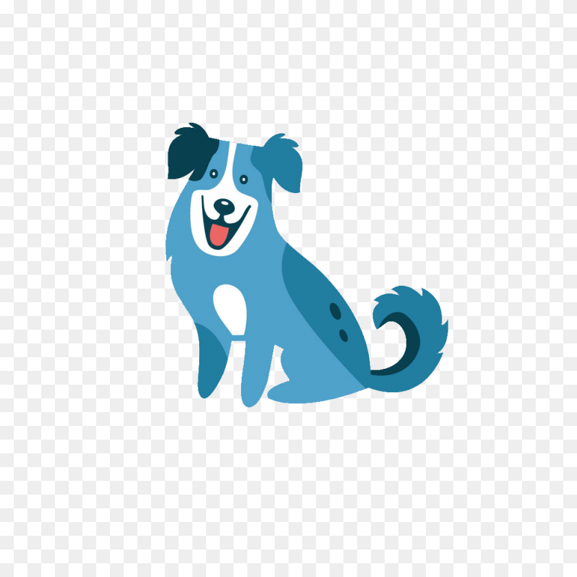960x960 Сидящая Синяя Собака - Сидящая Собака Png