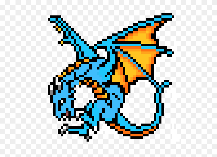 550x550 Blue Dragon Pixel Art Maker - Dragón Azul Png