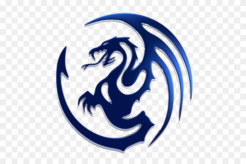 500x500 Dragón Azul Png - Logotipo De Dragón Png