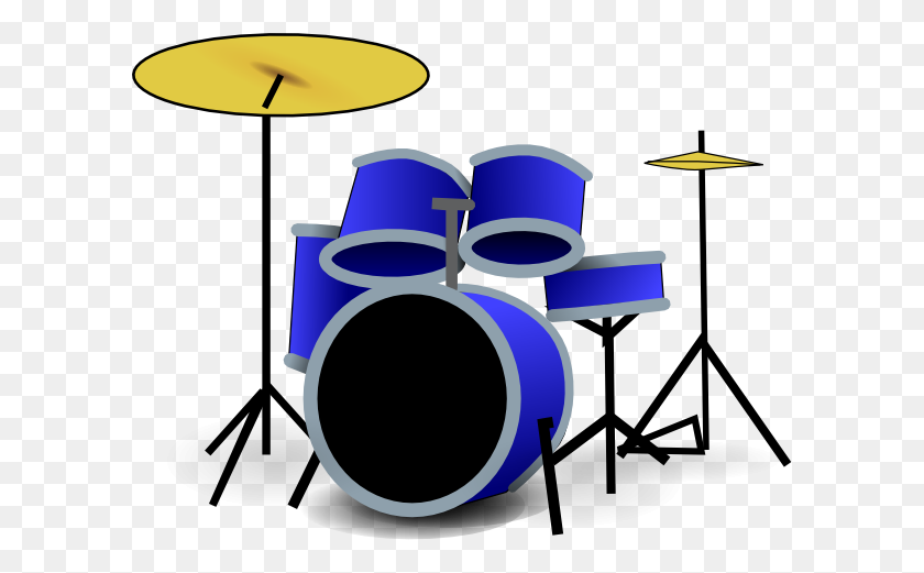 600x461 Blue Drum Set Clip Art - Electric Guitar Clipart Black And White