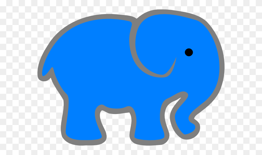 600x436 Blue Elephant Clip Art - Baby Elephant Clipart