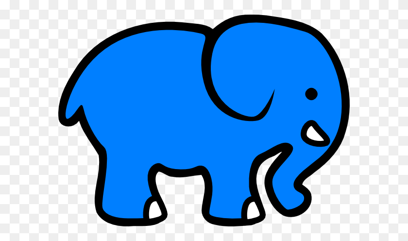 600x436 Blue Elephant Clip Art - Elephant Cartoon Clipart