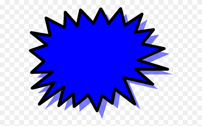 600x465 Blue Explosion Blank Pow Clip Art - Explosion Clipart PNG