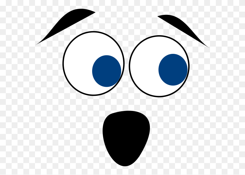 600x541 Blue Eyed Scared Face Clip Art - Scared Face Clipart