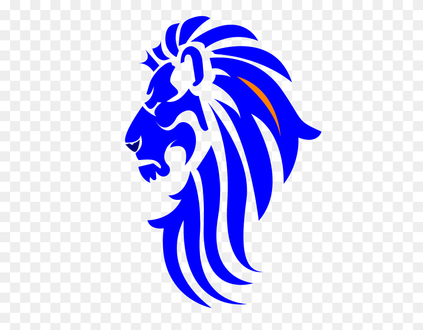 462x594 Blue Face Lion Head Clip Art - Lion Face Clipart