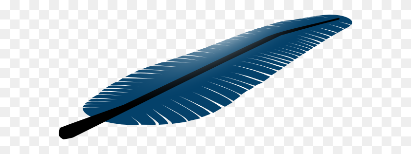600x256 Blue Feather Clip Art Free Vector - Feather Clipart