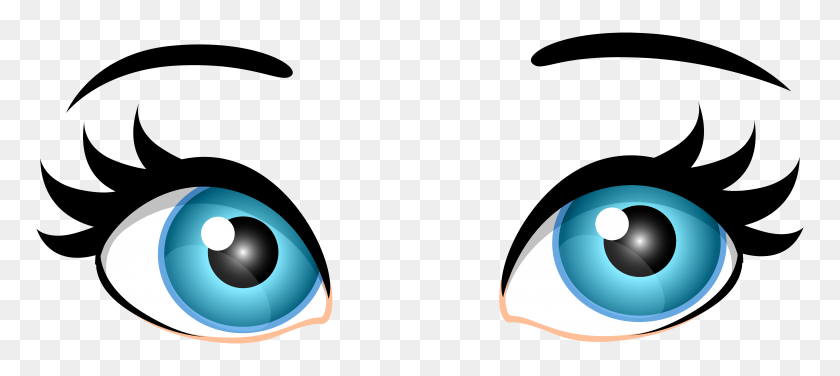 7000x2838 Blue Female Eyes Png Clip Art - Red Eyes Clipart