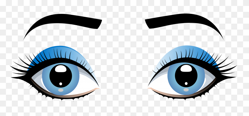 8000x3410 Голубые Женские Глаза С Бровями Png Клипарт - Глаза Png