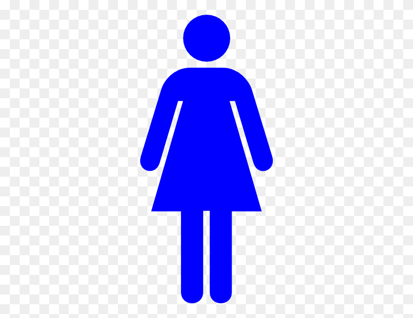 270x588 Blue Female Restroom Symbol Clip Arts Download - Female Symbol Clipart