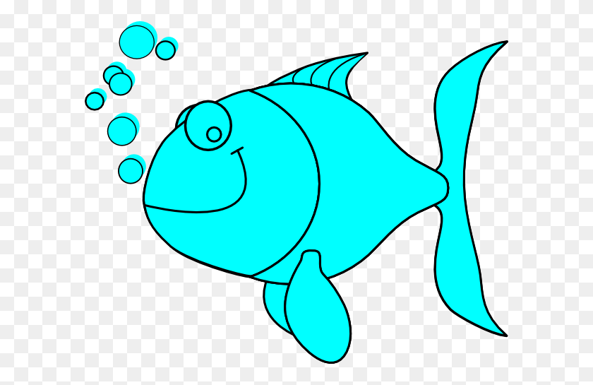 600x485 Blue Fish Clip Art - Rainbow Fish Clipart