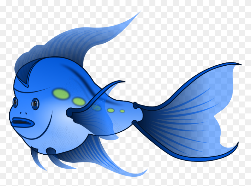 800x578 Синяя Рыбка - Рыба Клипарт Png