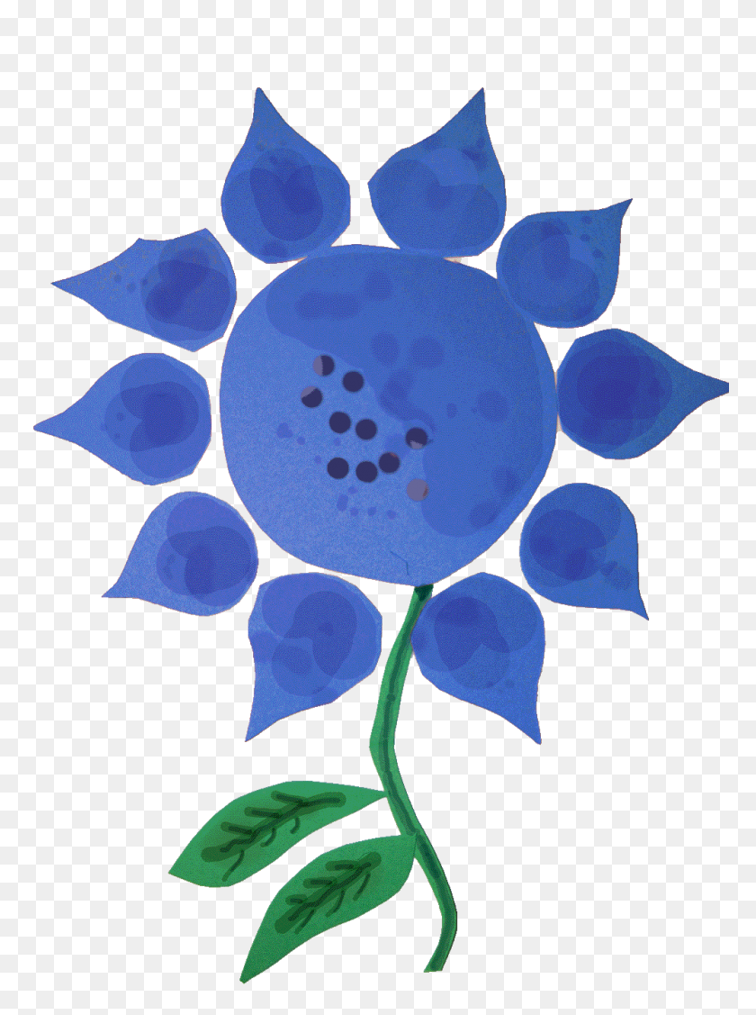 1000x1368 Flor Azul - Rosa Azul Png