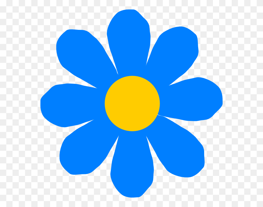 582x599 Голубой Цветочный Клипарт - Настоящий Цветочный Клипарт
