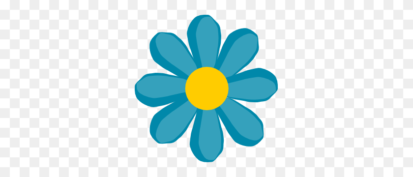 291x300 Синий Цветок Картинки - Летние Цветы Клипарт