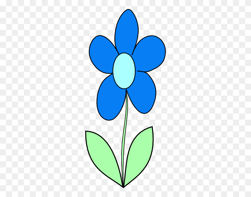 270x599 Blue Flower Clip Art - Turquoise Flower Clipart
