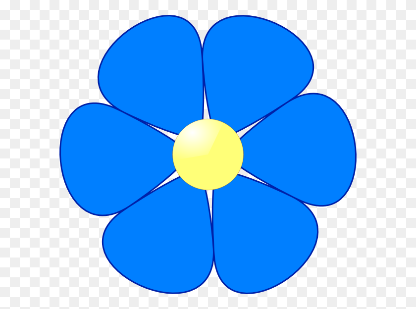 600x564 Синий Цветок Картинки - Золотой Цветок Клипарт