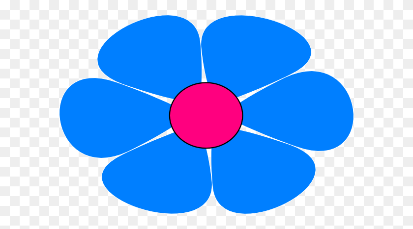 600x407 Blue Flower Clipart - Turquoise Flower Clipart