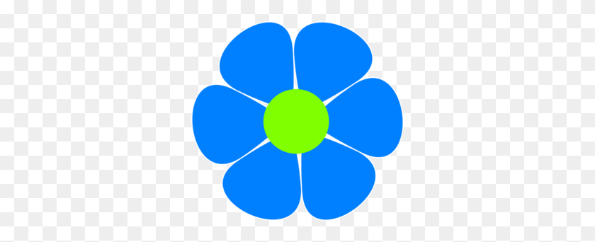 300x282 Blue Flower Clipart - Groovy Clipart