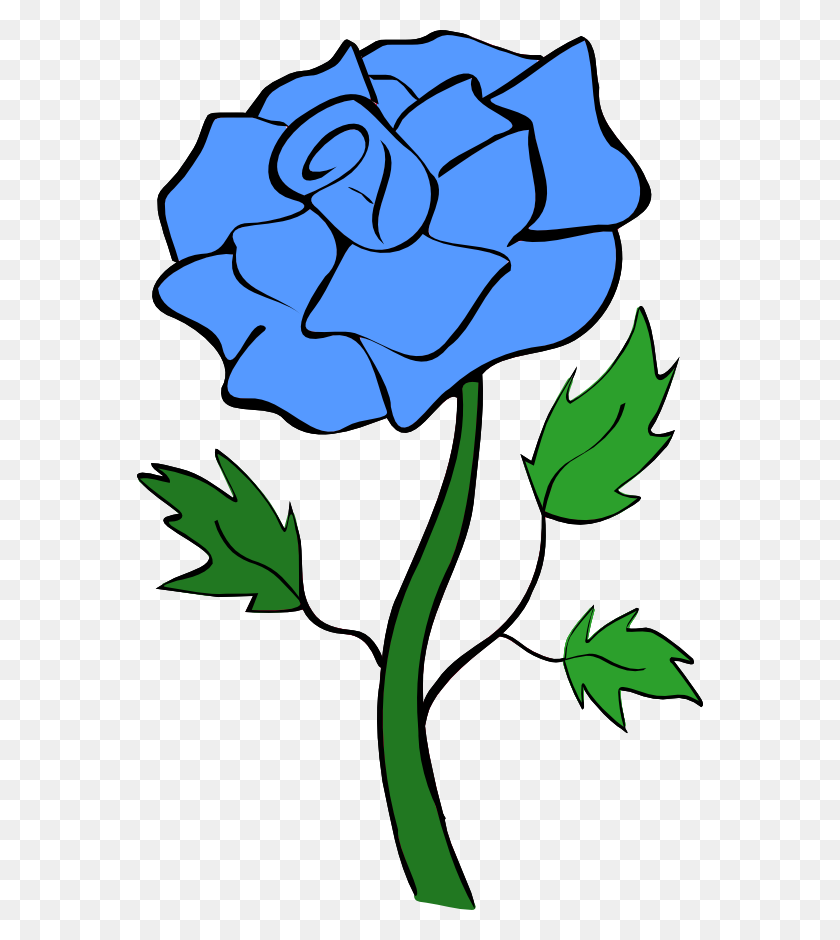 566x880 Blue Flower Clipart Blue Rose - Watercolor Flower Clipart