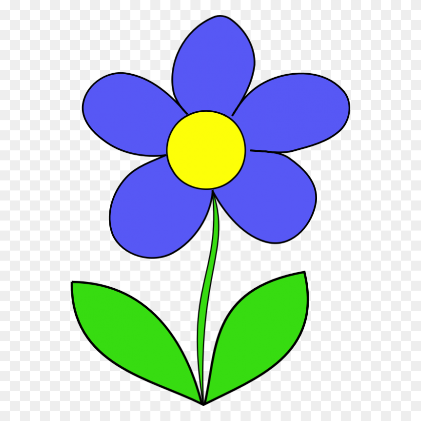 800x800 Blue Flower Clipart Comic - Anemone Flower Clipart