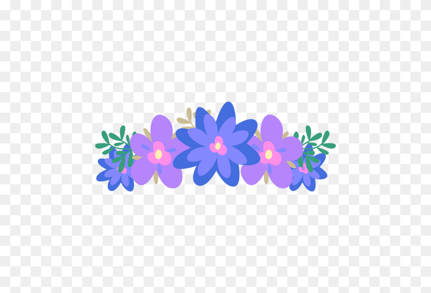 512x512 Blue Flower Clipart Crown - Flower Pictures Clip Art