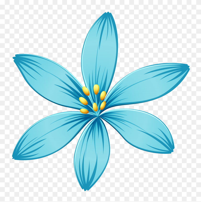 5040x5054 Flor Azul Png - Flores Clipart Fondo Transparente