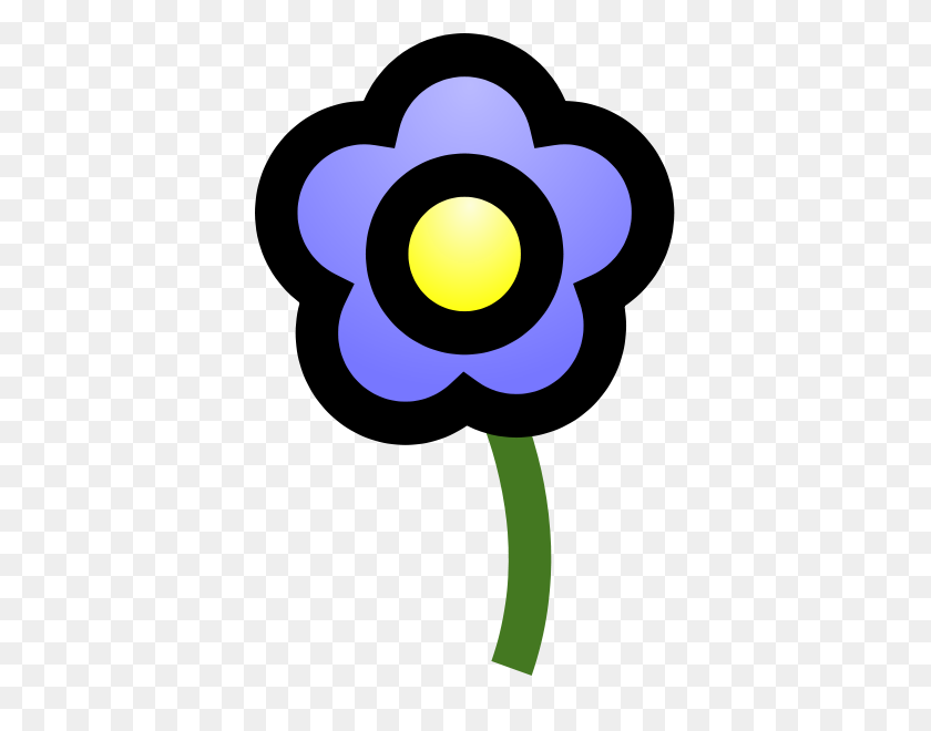 380x600 Blue Flower Png Clip Arts For Web - Squeegee Clipart