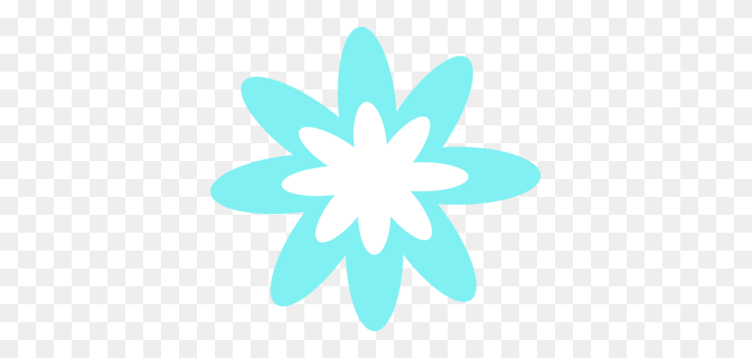 369x340 Blue Flower Teal Petal Aqua - Teal Flower Clipart