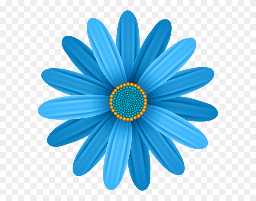 599x600 Png Синий Цветок Клипарт