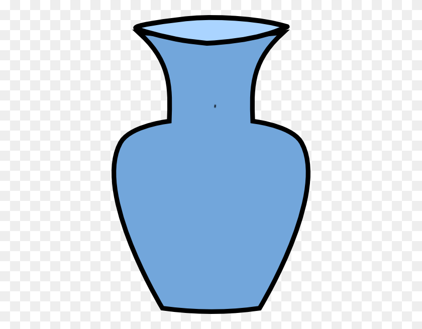396x595 Blue Flower Vase Clip Art - Flower Vase Clipart