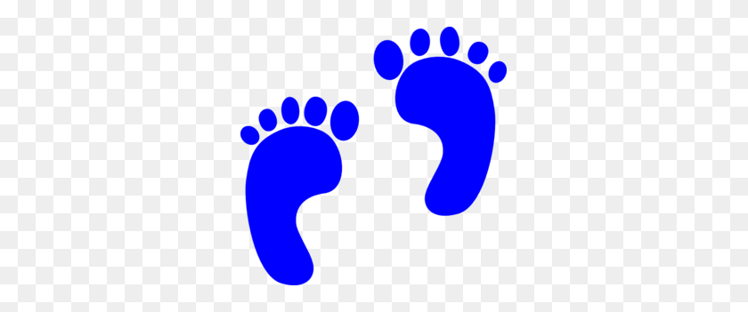 299x291 Blue Footprints Clipart - Baby Feet Clipart Black And White