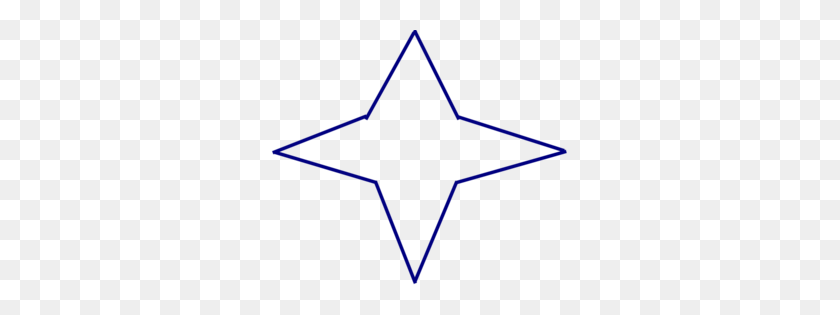 297x255 Blue Four Point Star Clip Art - Twinkle Star Clipart
