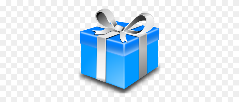 288x298 Синий Подарок Картинки - Подарок В Упаковке Клипарт
