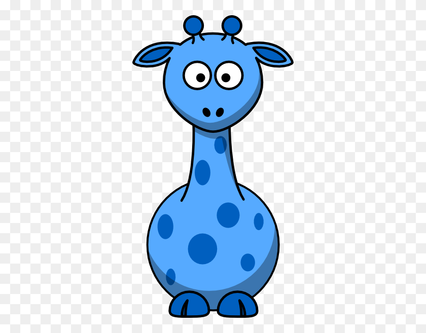 318x597 Blue Giraffe Png, Clip Art For Web - Baby Animal Clipart